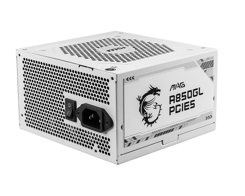 MSI MAG A850GL PCIE5 850W, 80 Plus Gold, Fully Modular ATX 3.0 PCIe 5.0 White Power Supply - Image 2