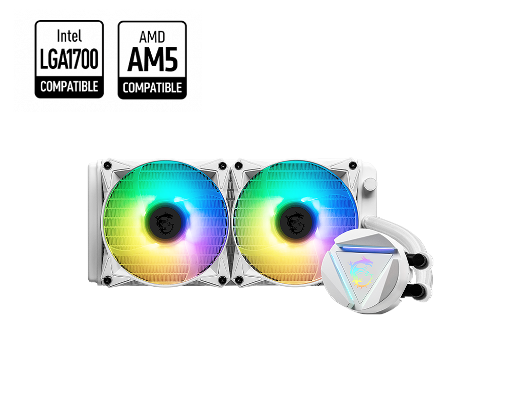 MSI MAG CORELIQUID 240R v2 240 White AIO CPU Liquid Cooler