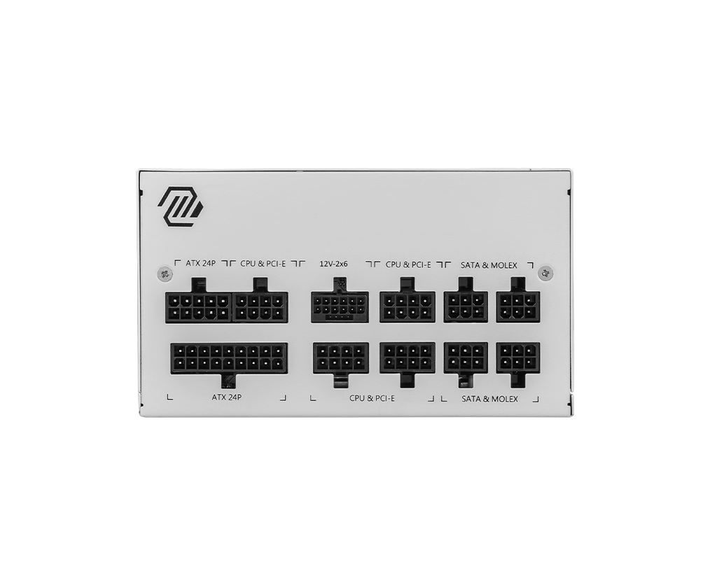 MSI MAG A850GL PCIE5 850W, 80 Plus Gold, Fully Modular ATX 3.0 PCIe 5.0 White Power Supply - Image 3