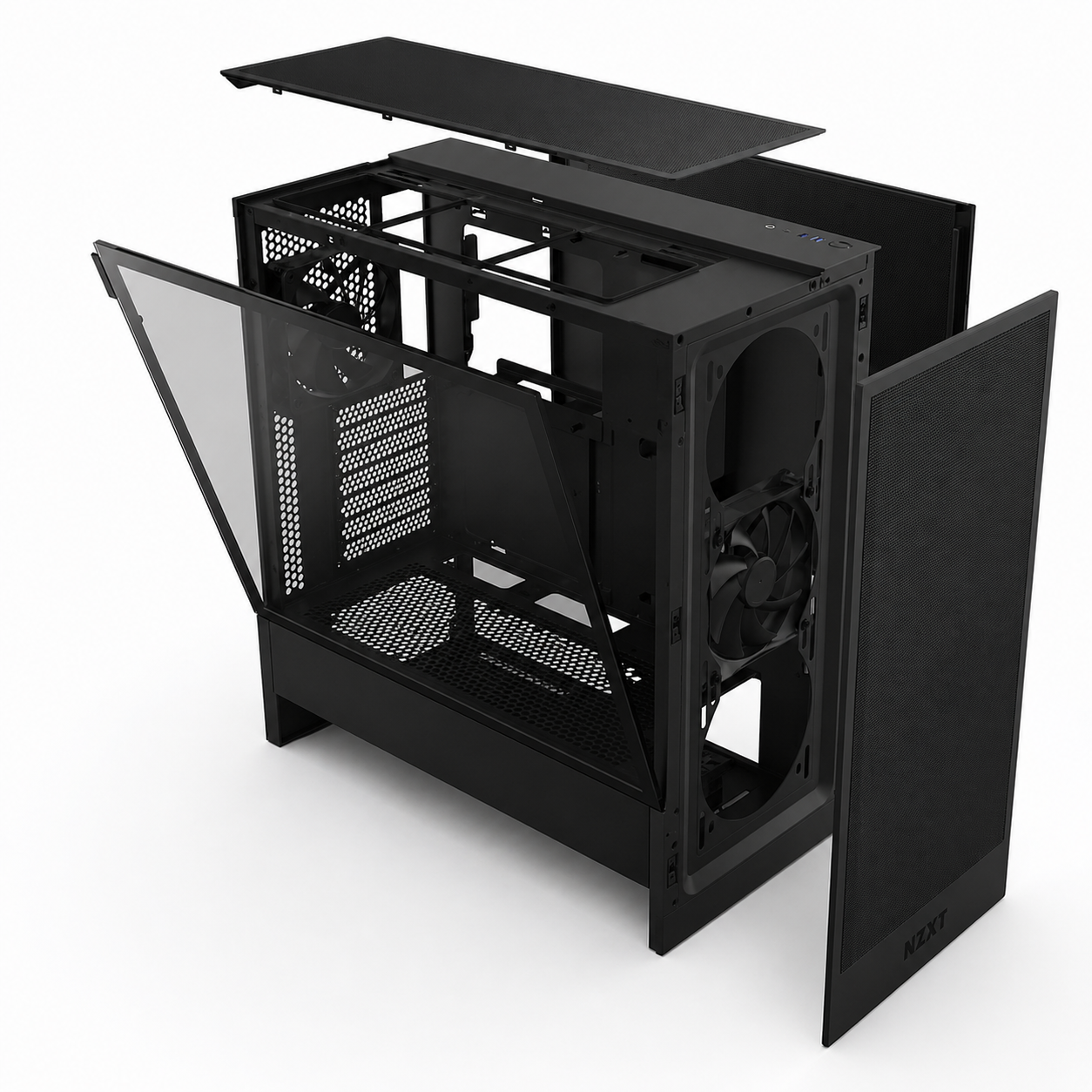 NZXT H5 Flow (2024) Compact ATX Mid-Tower PC Gaming Case Black - Image 3