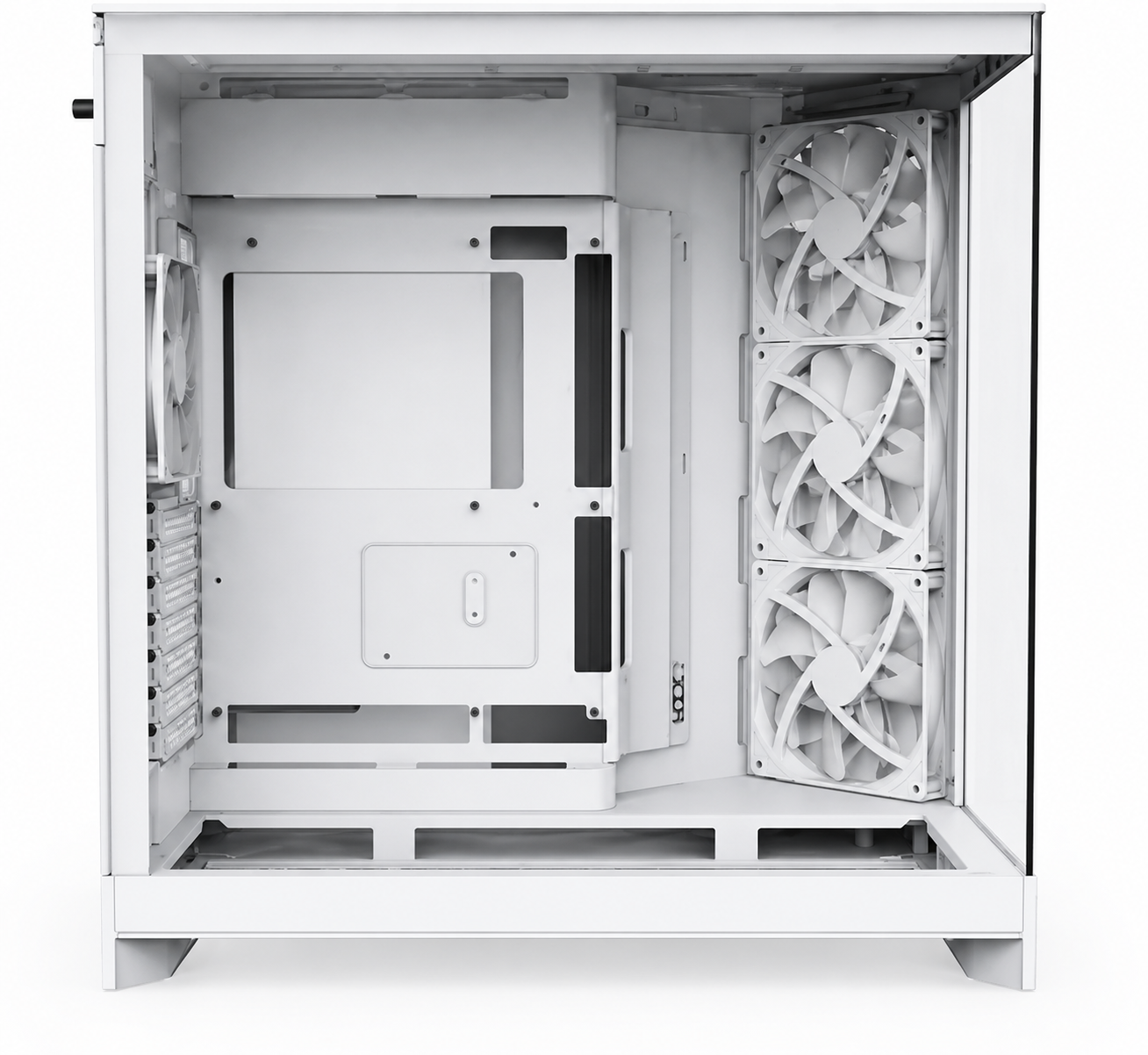 NZXT Chassis H9 Flow RGB+ (2025) Dual-Chamber Mid-Tower Case White - Image 3