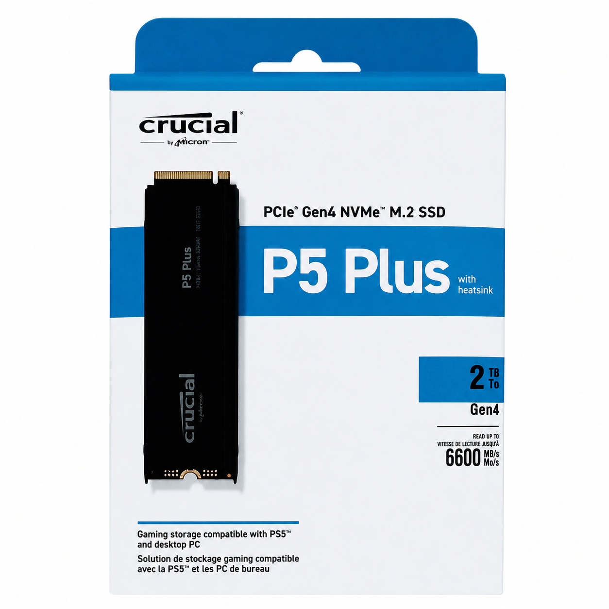 Crucial P5 Plus 2TB Gen4 NVMe M.2 SSD with Heatsink - Image 2