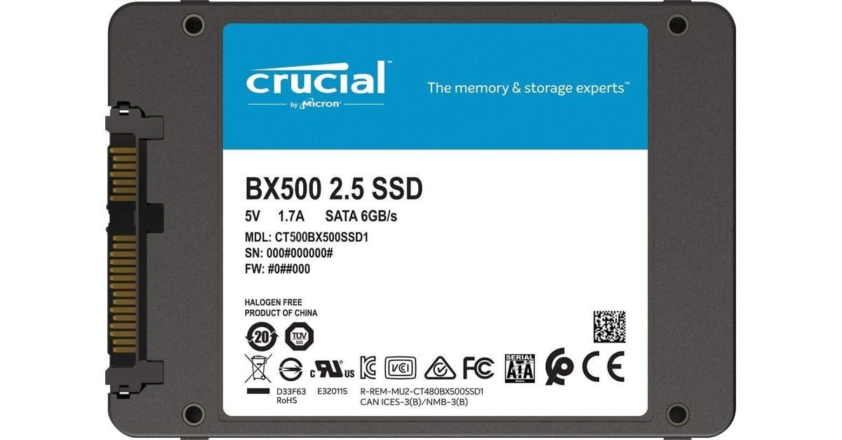 Crucial BX500 500GB 2.5-inch SATA 3D NAND Internal SSD - Image 2