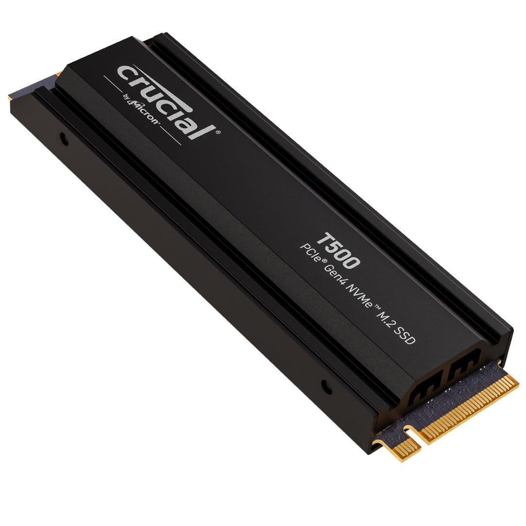 Crucial T500 4TB PCIe Gen4 NVMe M.2 SSD with heatsink