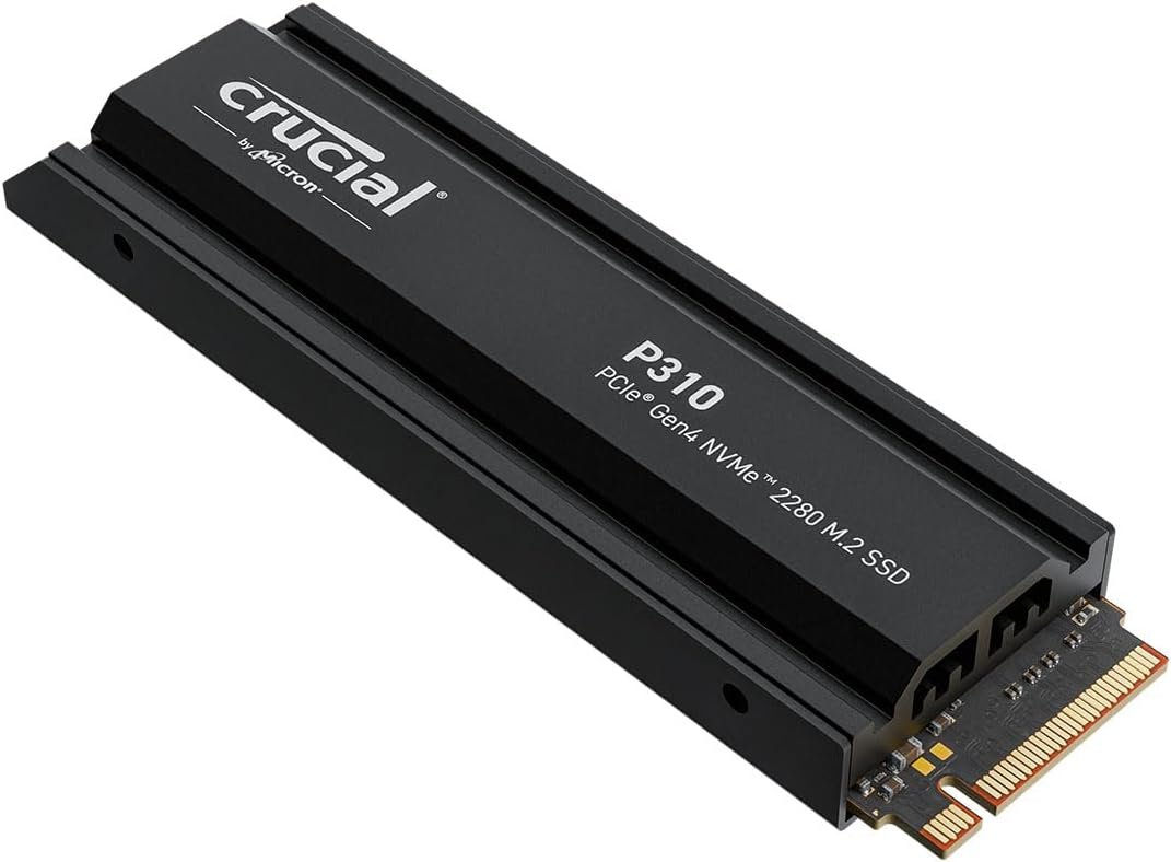 Crucial P310 4TB PCIe Gen4 NVMe 2280 M.2 SSD with heatsink - Image 2