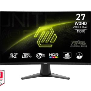 MSI MAG 27CQ6F 27" 2K WQHD Rapid VA Panel 180 Hz / 0.5ms 1500R Curved Gaming Monitor