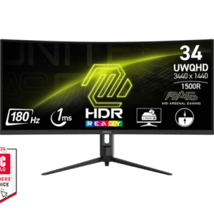 MSI MAG 342CQR E2 34" 2K UWQHD VA Panel 180 Hz / 1ms 1500R Curved Gaming Monitor