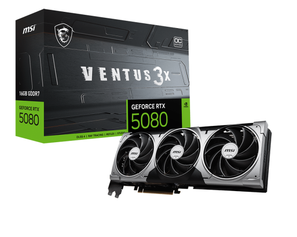 MSI Geforce RTX 5080 16G Ventus 3X OC Plus Graphic Card