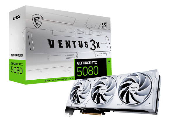 MSI GeForce RTX 5080 16G VENTUS 3X OC WHITE Graphic Card
