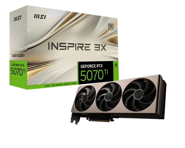 MSI GeForce RTX 5070 Ti 16G INSPIRE 3X OC PLUS Graphic Card