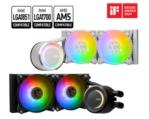 MSI MAG CORELIQUID E240 White 240mm AIO RGB CPU Liquid Cooler