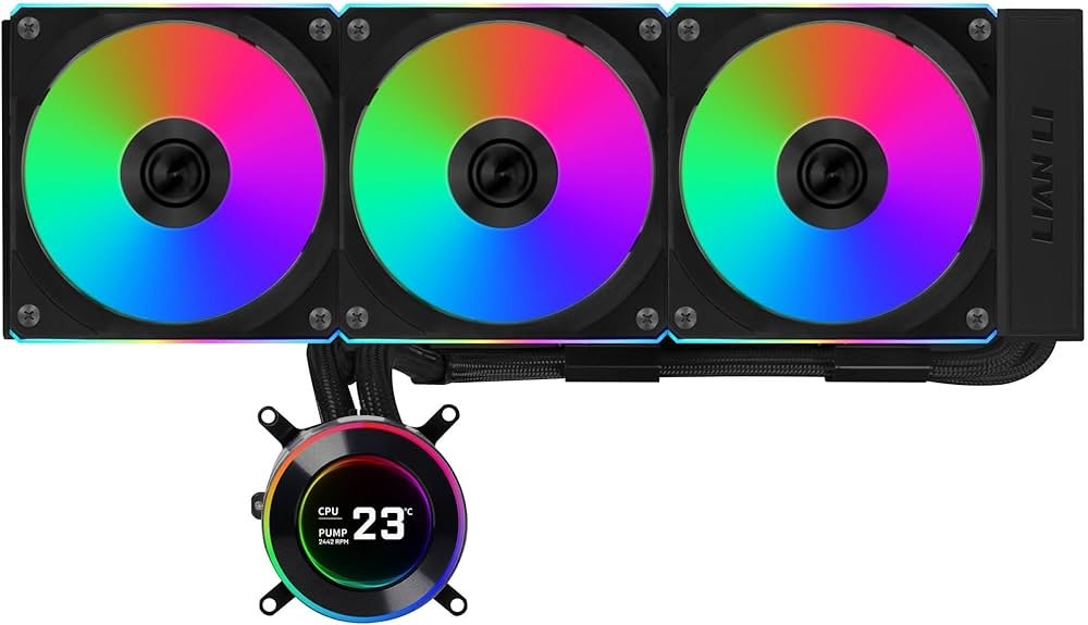 Lian Li Hydroshift LCD-C 360 Black RGB 360mm AIO Liquid Cooler Black