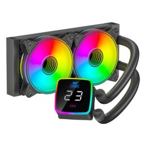 ANT Esports ICE-Glow 240 ARGB 240mm AIO With Black Tube CPU Liquid Cooler (Black)