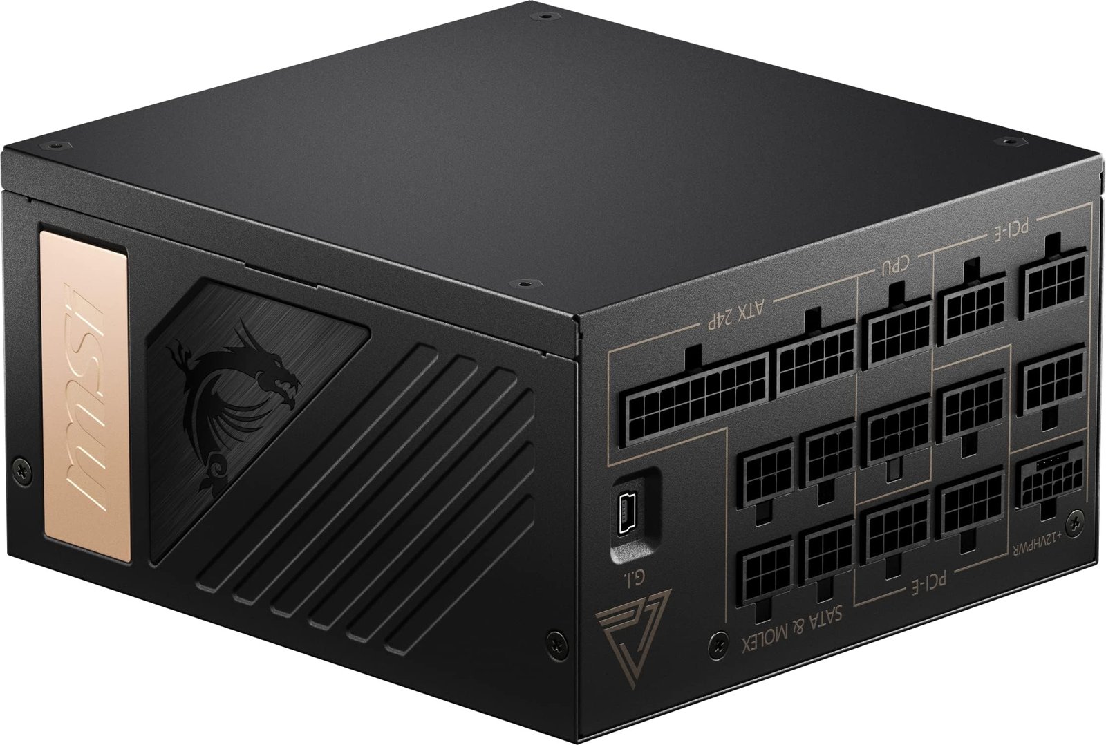 MSI MEG Ai1300P 1300W PCIE5 80 Plus Platinum Fully Modular Power Supply - Image 2
