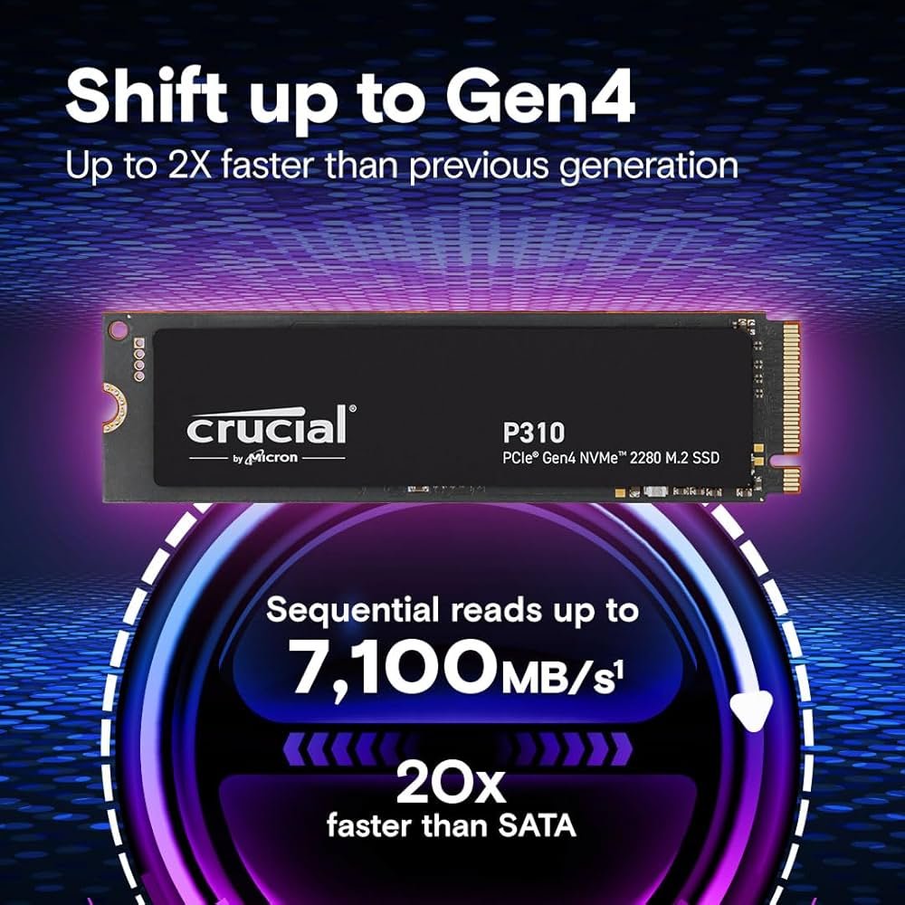 Crucial P310 2TB PCIe Gen4 NVMe 2280 M.2 SSD - Image 2
