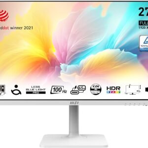 MSI Modern MD272QXPW 27" 2K WQHD IPS Panel 100Hz HDR Ready Built-in Speakers Professional Monitor White