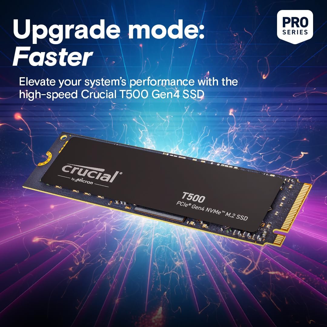 Crucial T500 2TB PCIe Gen4 NVMe M.2 SSD - Image 2