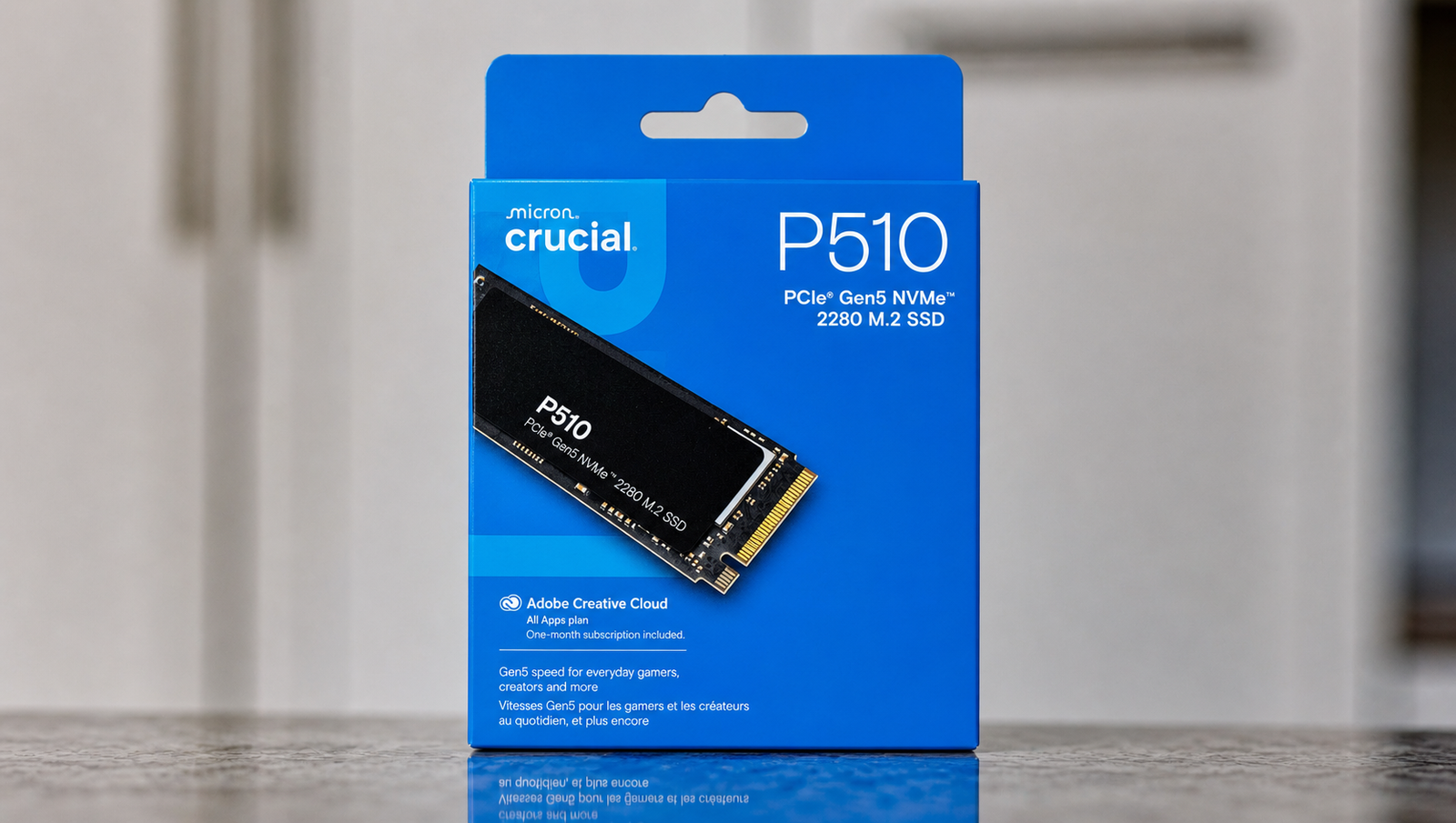 Crucial P510 2TB PCIe Gen5 NVMe 2280 M.2 SSD with heatsink - Image 2
