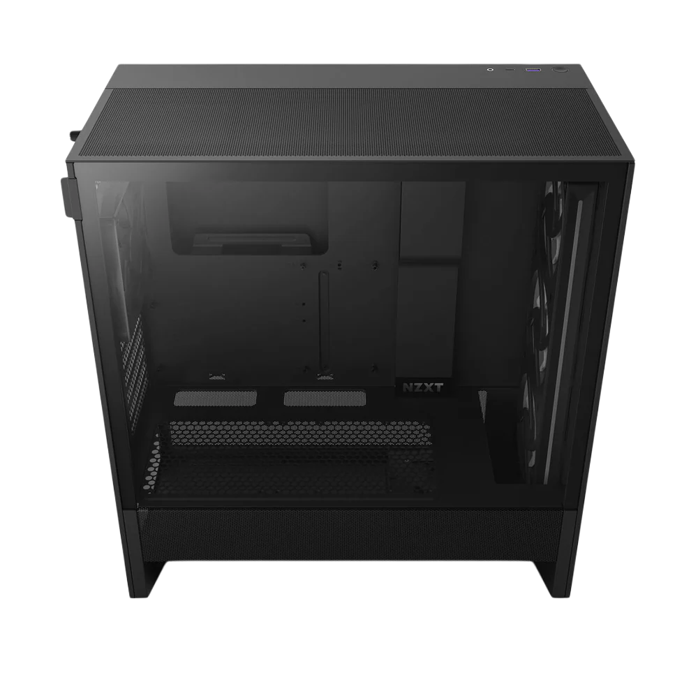 NZXT H5 Flow RGB (2024) Compact Mid-Tower ATX Case Black - Image 3