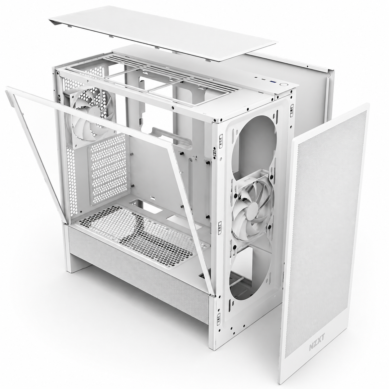 NZXT H5 Flow 2024 - Compact ATX Mid-Tower PC Gaming Case-White - Image 2