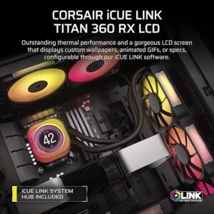 Corsair Liquid CPU Cooler Titan Icue Link 360 RX LCD Black