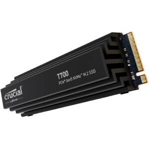 Crucial T700 1TB PCIe Gen5 NVMe M.2 SSD with heatsink