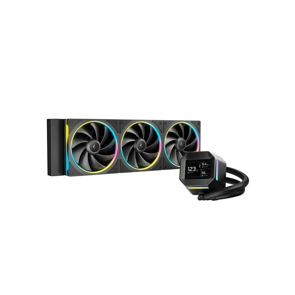 Deepcool LM360 360mm ARGB AIO Liquid Cooler With A Compact 2.4" IPS Display (Black) - Image 2