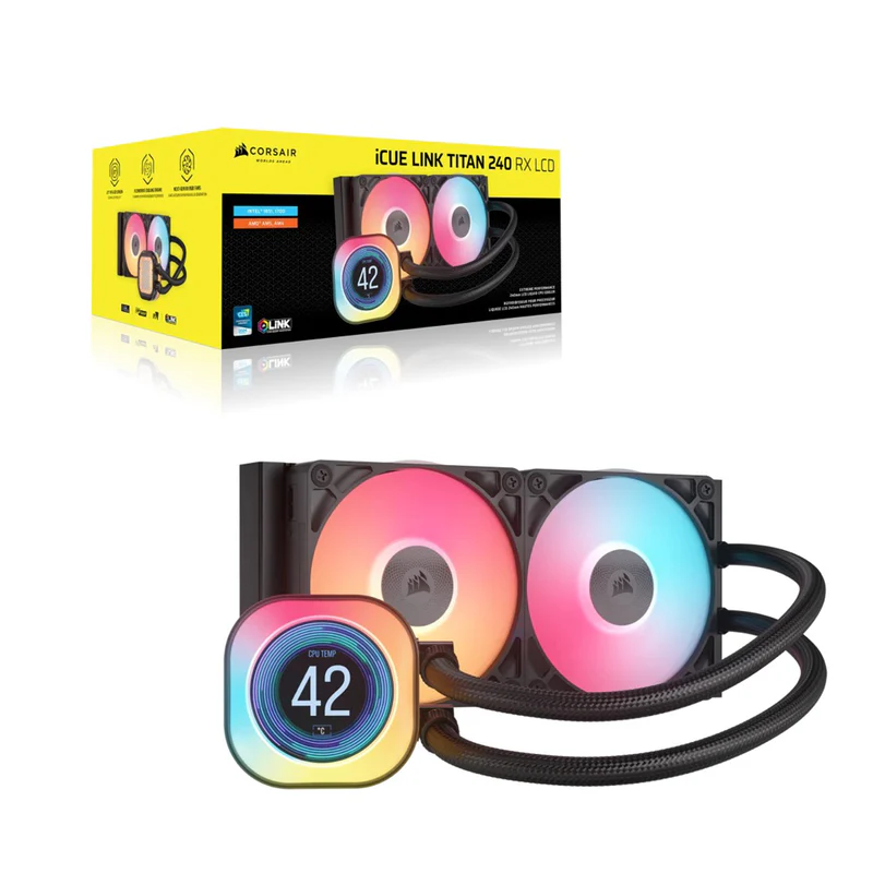 Corsair Liquid CPU Cooler Titan Icue Link 360 RX LCD Black - Image 4