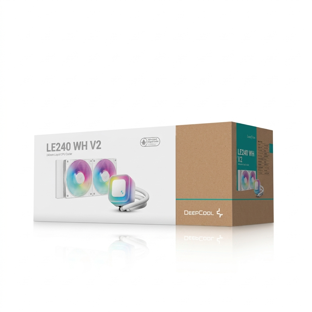 Deepcool LE240 V2 WH ARGB AIO 240mm CPU Liquid Cooler (White) - Image 2