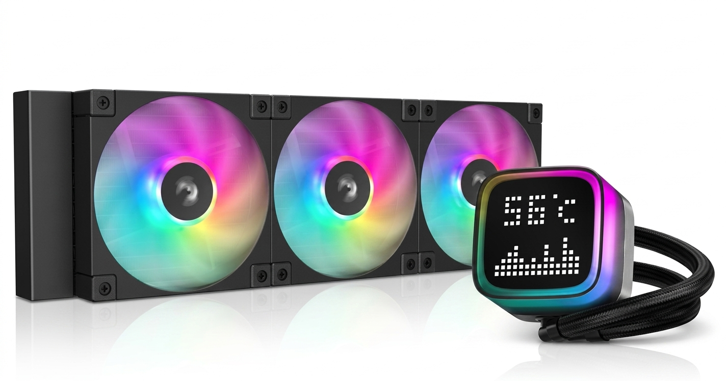 Deepcool LP360 ARGB AIO Liquid Cooler With Dot-Matrix Screen (Black)