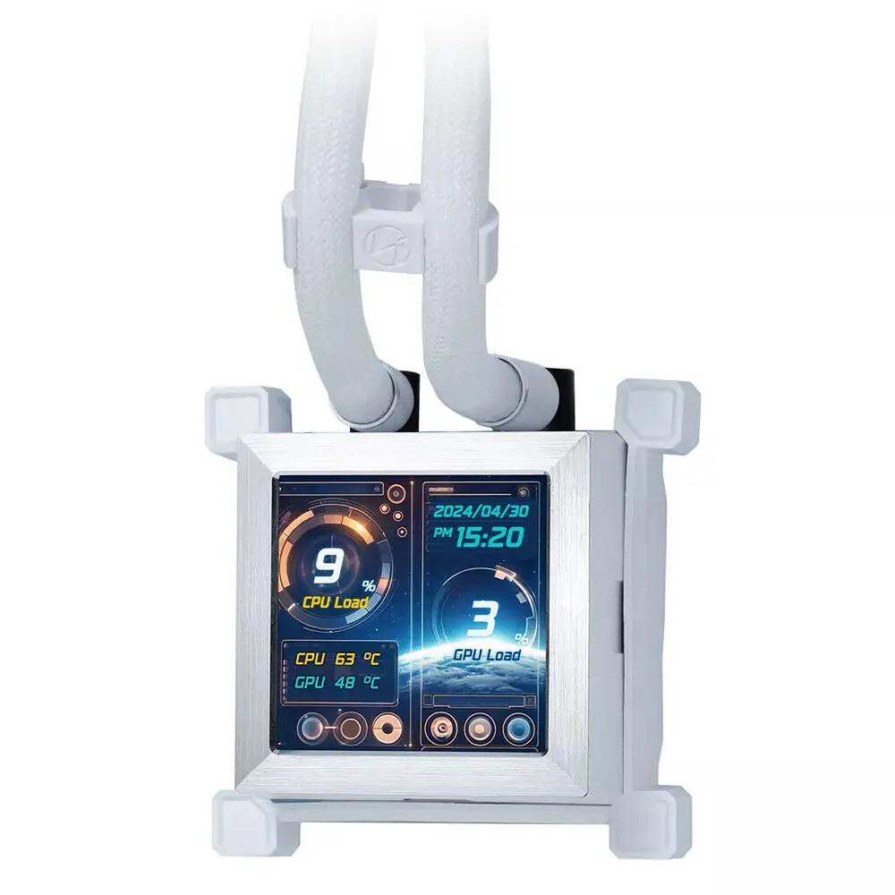 Lian Li HydroShift LCD 360S WHITE 360mm AIO With LCD Liquid Cooler White - Image 2