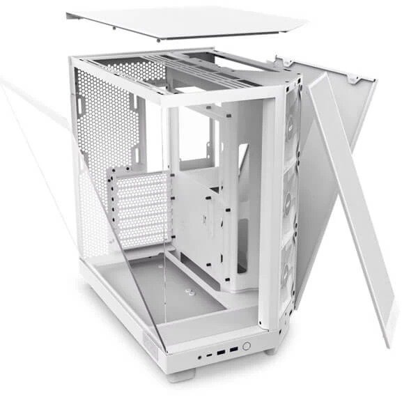 NZXT Chassis H6 Flow (2023) Compact Dual-chamber ATX Case All White - Image 3