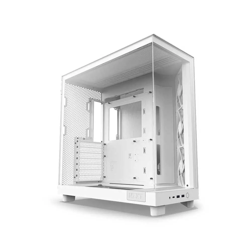 NZXT Chassis H6 Flow (2023) Compact Dual-chamber ATX Case All White