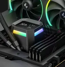 Deepcool LM360 360mm ARGB AIO Liquid Cooler With A Compact 2.4" IPS Display (Black) - Image 2