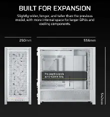 CORSAIR FRAME 5000D RS ARGB High-Airflow Mid-Tower PC Case - White