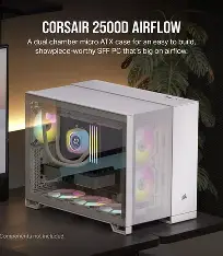 CORSAIR 2500D AIRFLOW Mid-Tower Dual Chamber PC Case - White