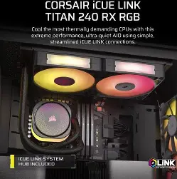 Corsair iCUE LINK TITAN 240 RX LCD AIO Liquid CPU Cooler Black - Image 3