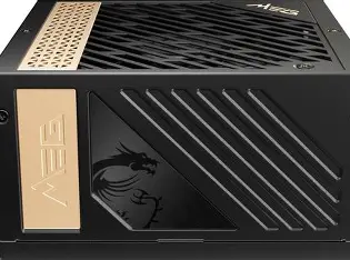 MSI MEG Ai1300P 1300W PCIE5 80 Plus Platinum Fully Modular Power Supply - Image 3