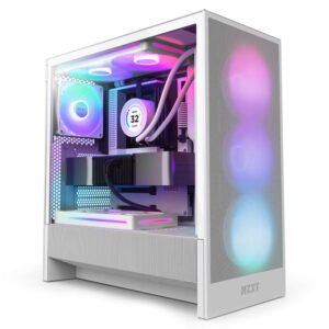 NZXT H5 Flow 2024 - Compact ATX Mid-Tower PC Gaming Case-White