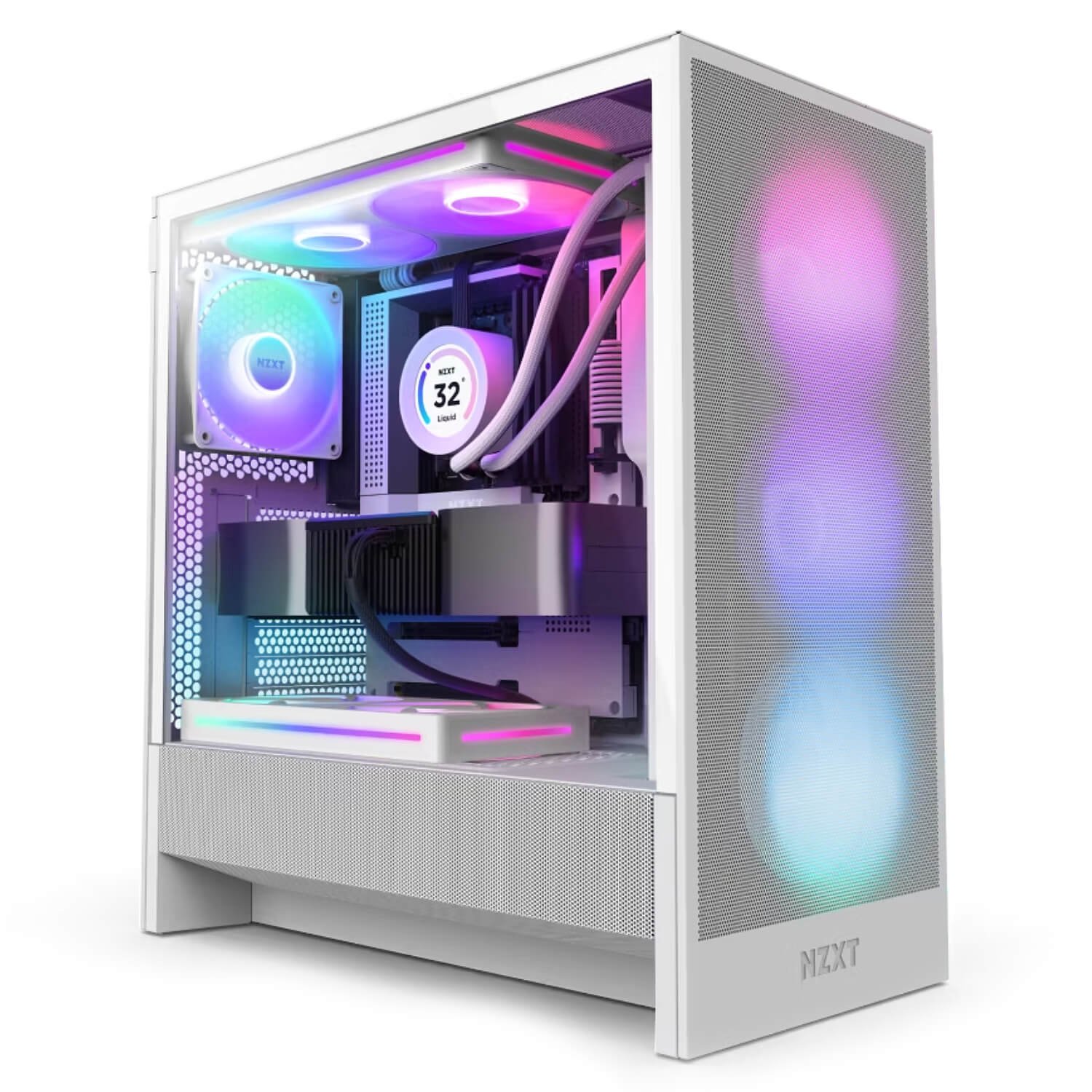 NZXT H5 Flow 2024 - Compact ATX Mid-Tower PC Gaming Case-White