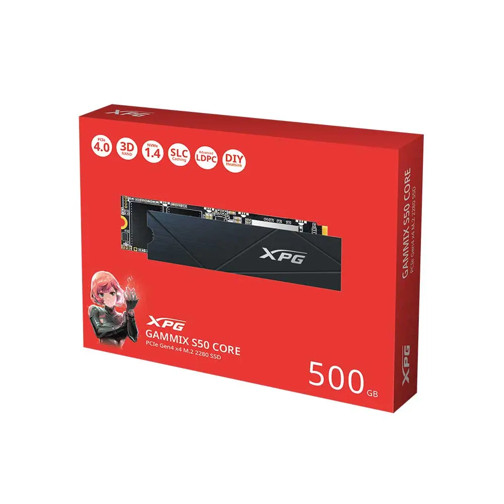 ADATA XPG GAMMIX S50 CORE 500GB PCIe Gen4 x4 M.2 2280 Solid State Drive/SSD