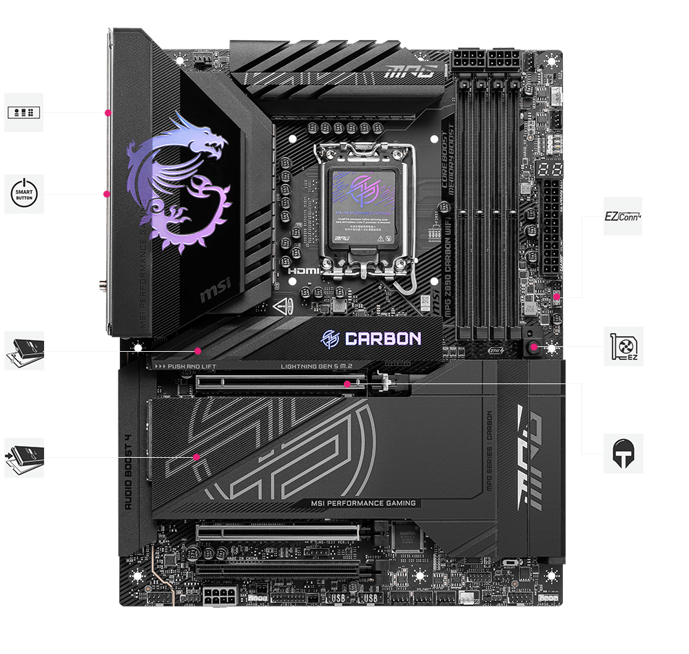 MSI MPG Z890 CARBON WIFI Motherboard - Image 4