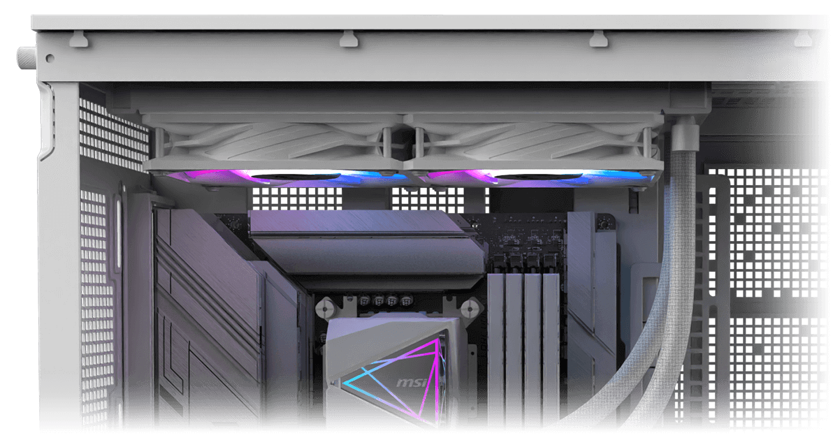 MSI MAG CORELIQUID I240 White 240mm AIO ARGB CPU Liquid Cooler - Image 2