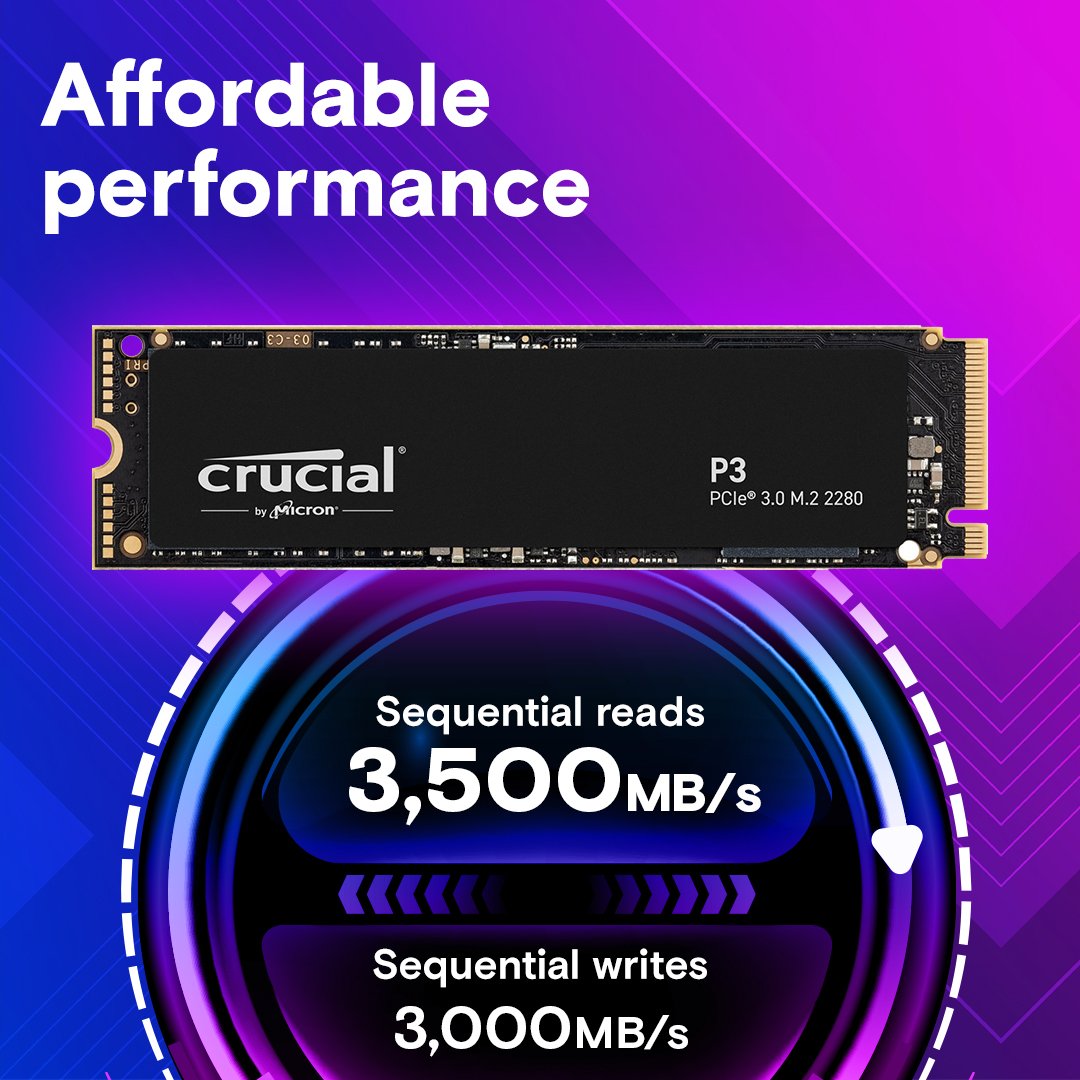 Crucial P3 1TB PCIe M.2 2280 SSD - Image 2