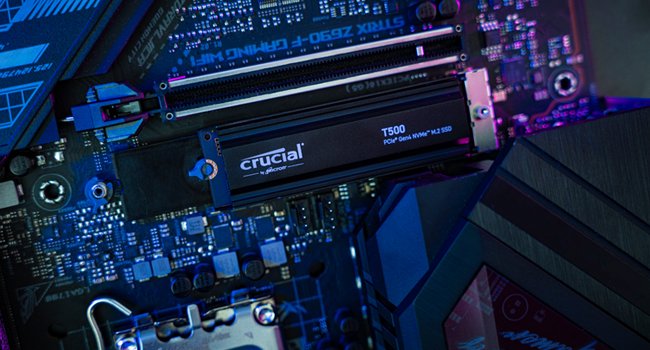 Crucial T500 1TB PCIe Gen4 NVMe M.2 SSD with heatsink - Image 2