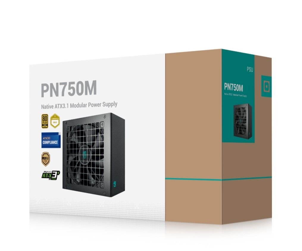 Deepcool GamerStorm PN750M 750 Watt Fully Modular ATX 3.1 I 80 Plus Gold Power Supply - Black