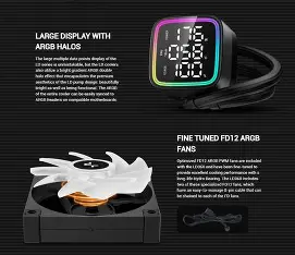 Deepcool LD360 ARGB 360mm ARGB AIO Liquid Cooler With LCD (Black)