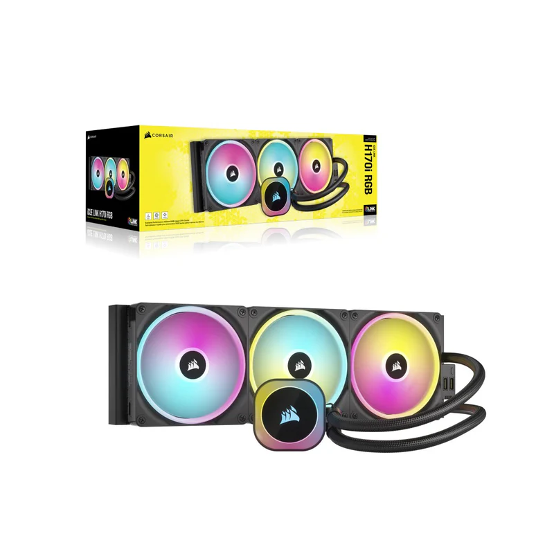 CORSAIR iCUE Link H170i LCD 420mm AIO Liquid CPU Cooler - Image 2
