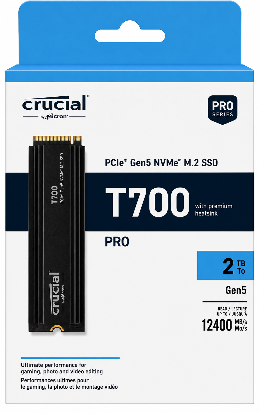 Crucial T700 2TB Gen5 NVMe M.2 SSD with heatsink - Image 2