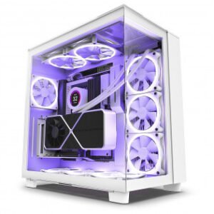 NZXT H9 Elite Premium Dual-Chamber ATX Mid- Tower Gaming Cabinet - White